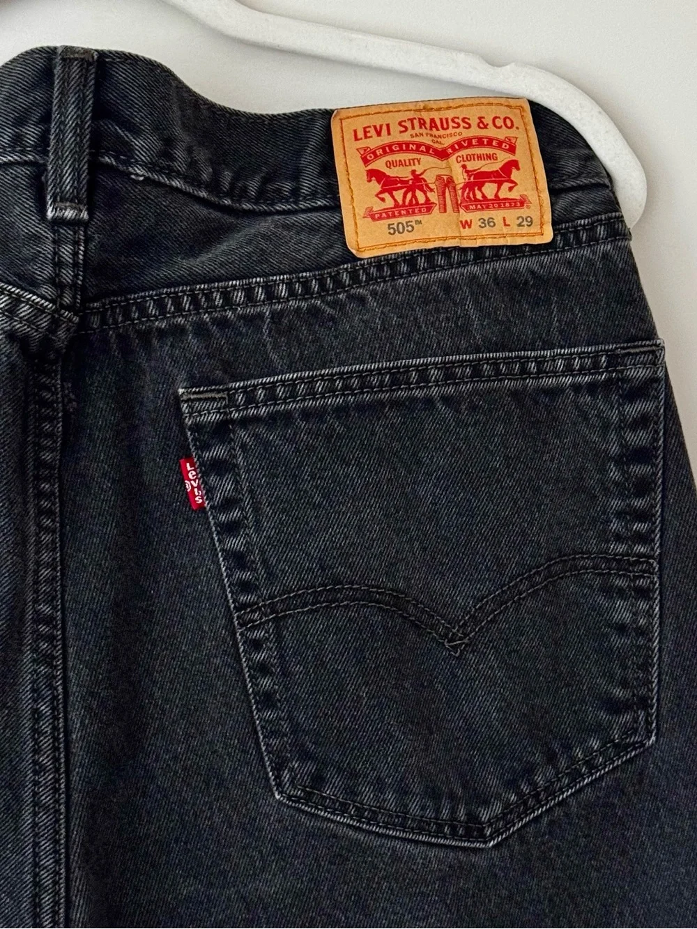 Levi's Vintage 505 Straight Leg Jeans, Faded Black Wash – 36x29